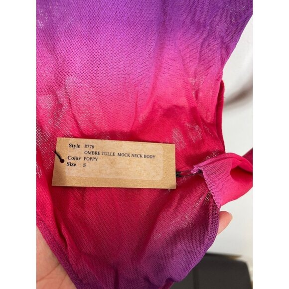 Only Hearts Ombre Tulle Mock Neck Thong Bodysuit Size S - Picture 5 of 11